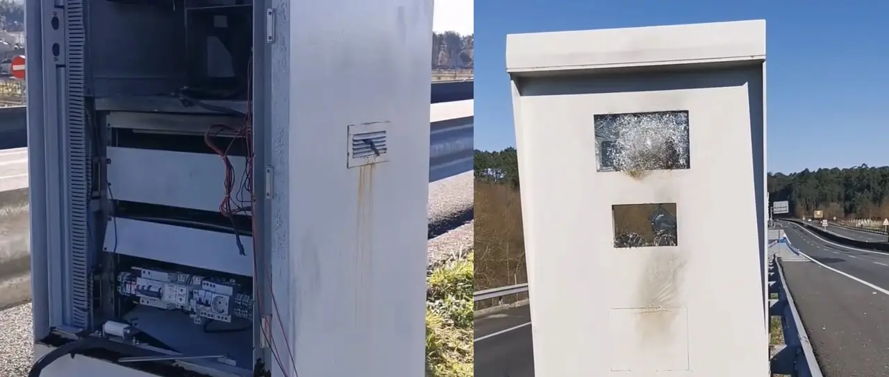 El radar de Orense vandalizado