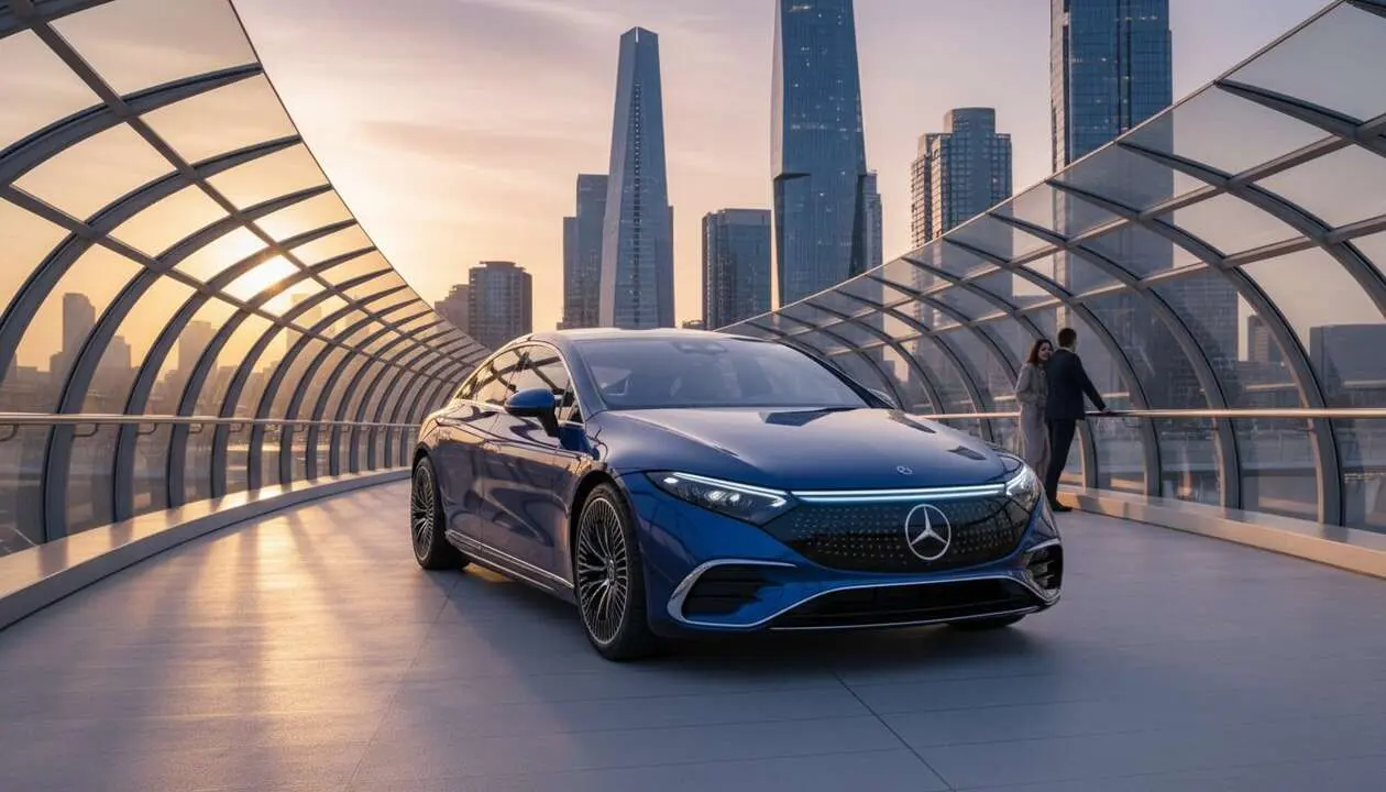  Mercedes EQE 2026 el coche el&eacute;ctrico m&aacute;s bonito y pr&aacute;ctico con dise&ntilde;o moderno y tecnolog&iacute;a avanzada &mdash; Imagen generada por IA 