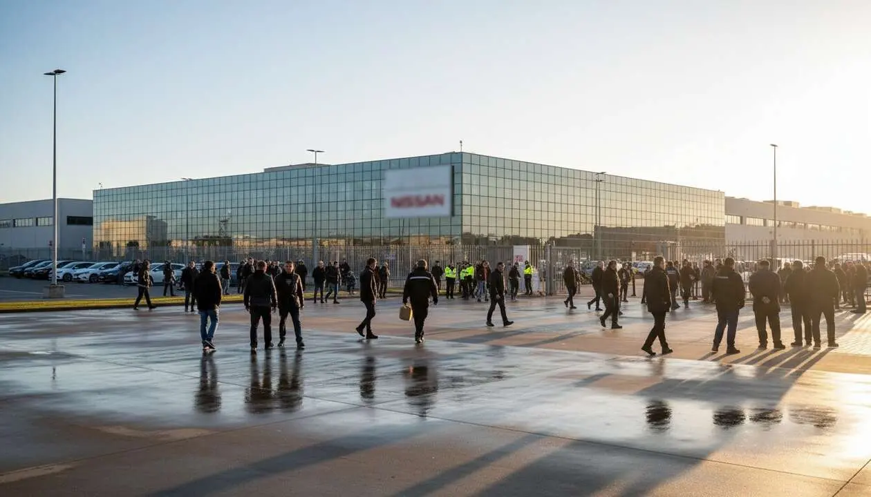  Nissan 2026 enfrenta despidos masivos y anuncia cambios importantes en sus f&aacute;bricas de Europa con futuro incierto &mdash; Imagen generada por IA 