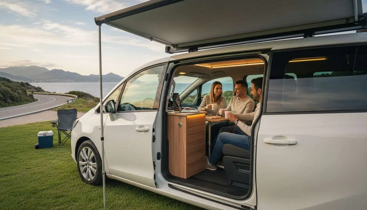  Opel Zafira by Tinkervan transformado en sal&oacute;n m&oacute;vil para viajes c&oacute;modos y funcionales en carretera &mdash; Imagen generada por IA 