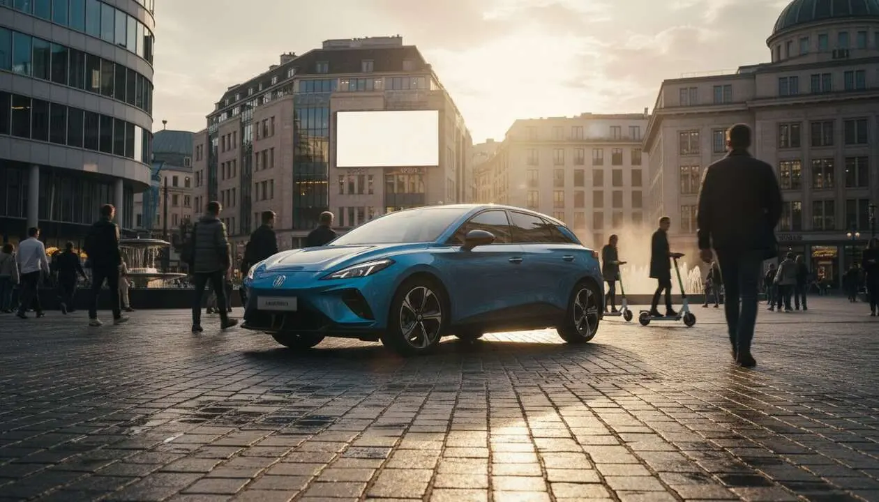  MG4 Urban coche el&eacute;ctrico moderno y eficiente ideal para la movilidad urbana y la ciudad &mdash; Imagen generada por IA 