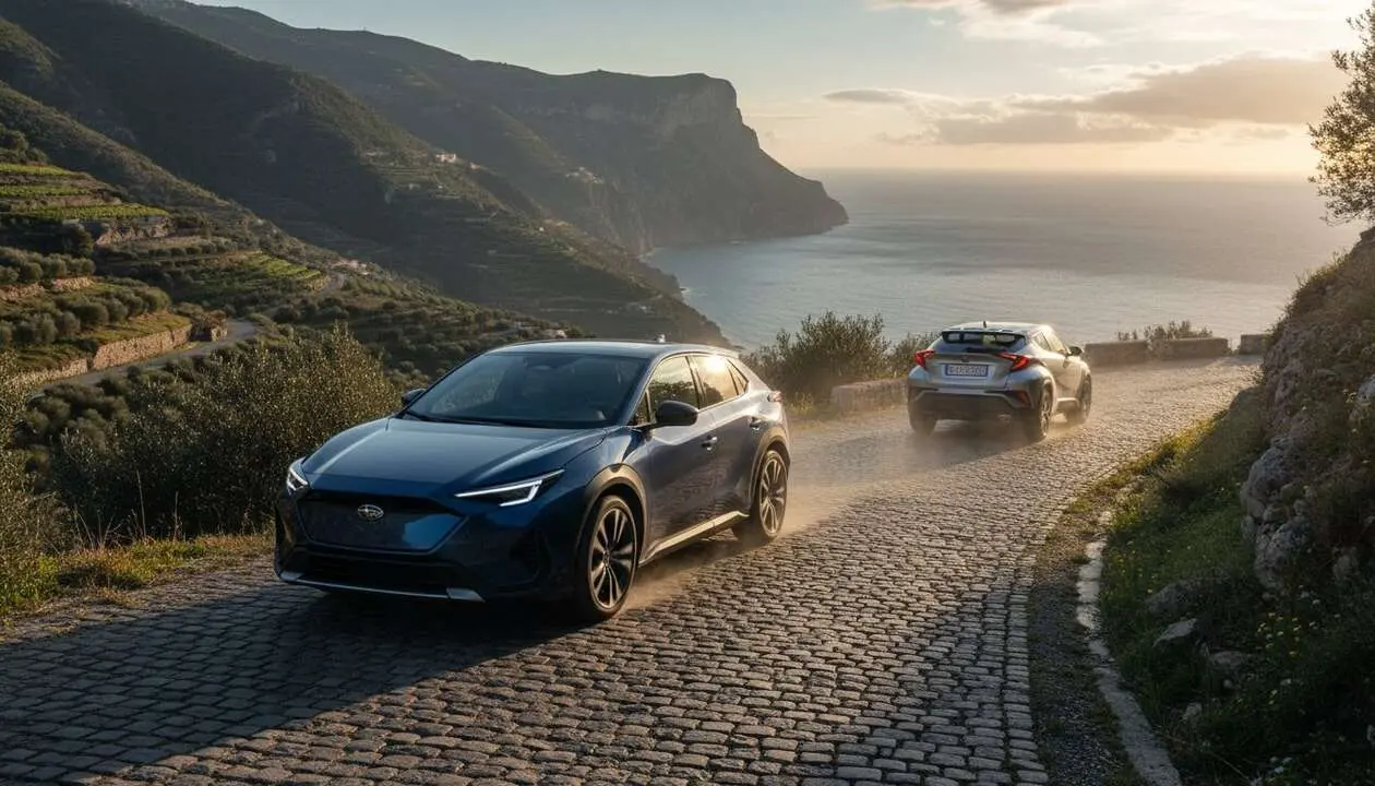  Subaru Uncharted llega a Europa con 600 km de autonom&iacute;a el&eacute;ctrica y competencia directa al Toyota C-HR+ &mdash; Imagen generada por IA 