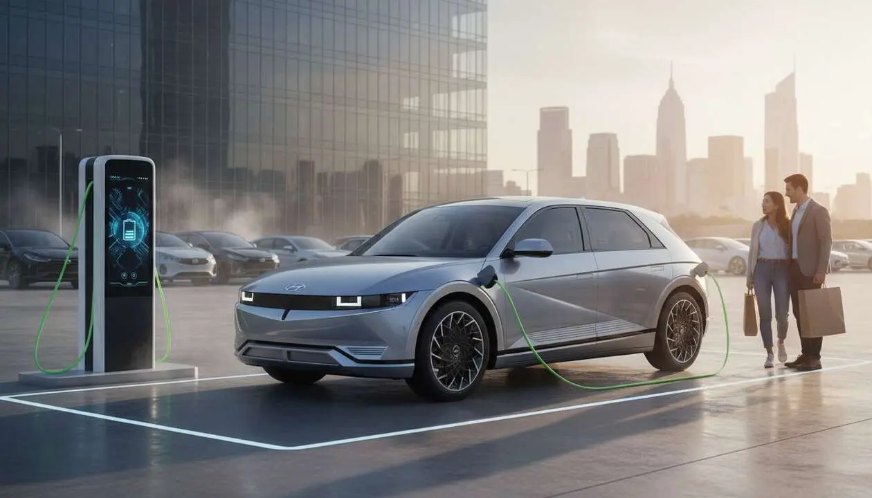  Hyundai presenta su nuevo coche el&eacute;ctrico con 327 km de autonom&iacute;a y precio desde 16.000 euros para movilidad sostenible &mdash; Imagen generada por IA 