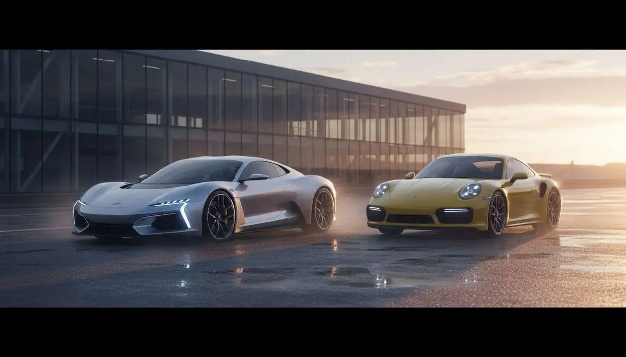  Santana 400 PHEV el&eacute;ctrico comparado con Porsche 911 Turbo S rendimiento y potencia avanzada &mdash; Imagen generada por IA 