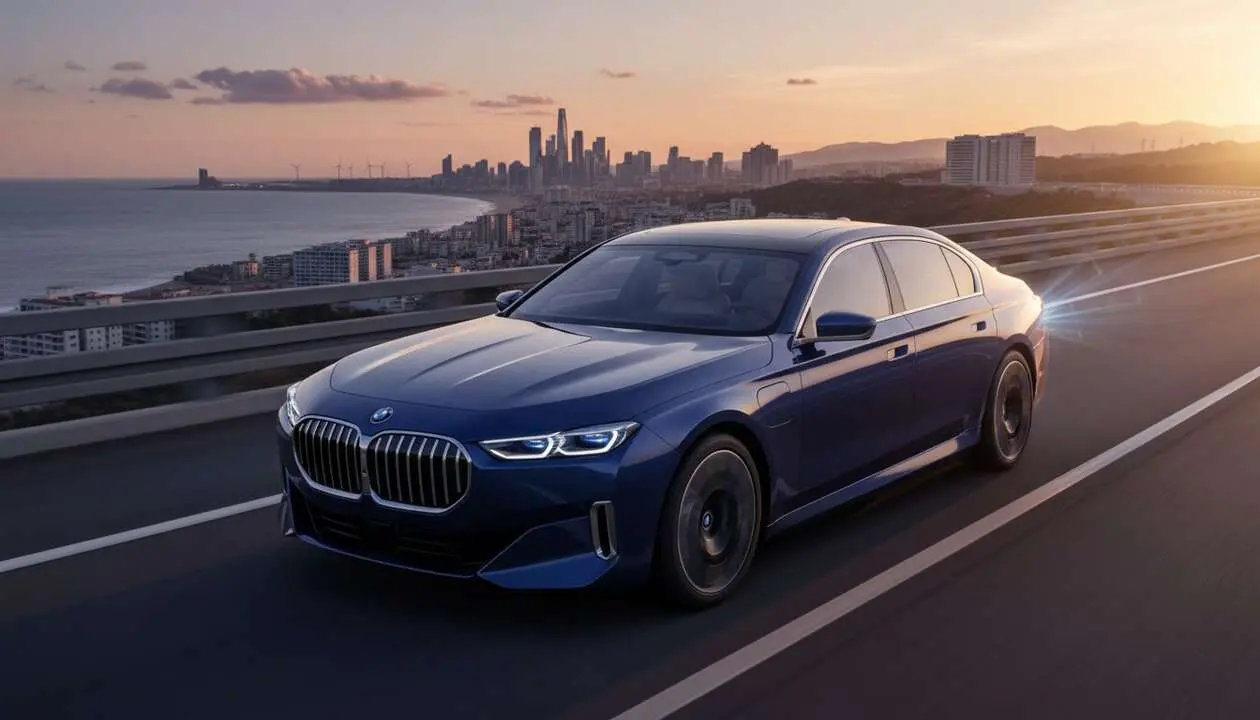  Nuevo BMW Serie 7 el&eacute;ctrico con autonom&iacute;a real de m&aacute;s de 700 kil&oacute;metros para conducci&oacute;n eficiente y tecnol&oacute;gica &mdash; Imagen generada por IA 