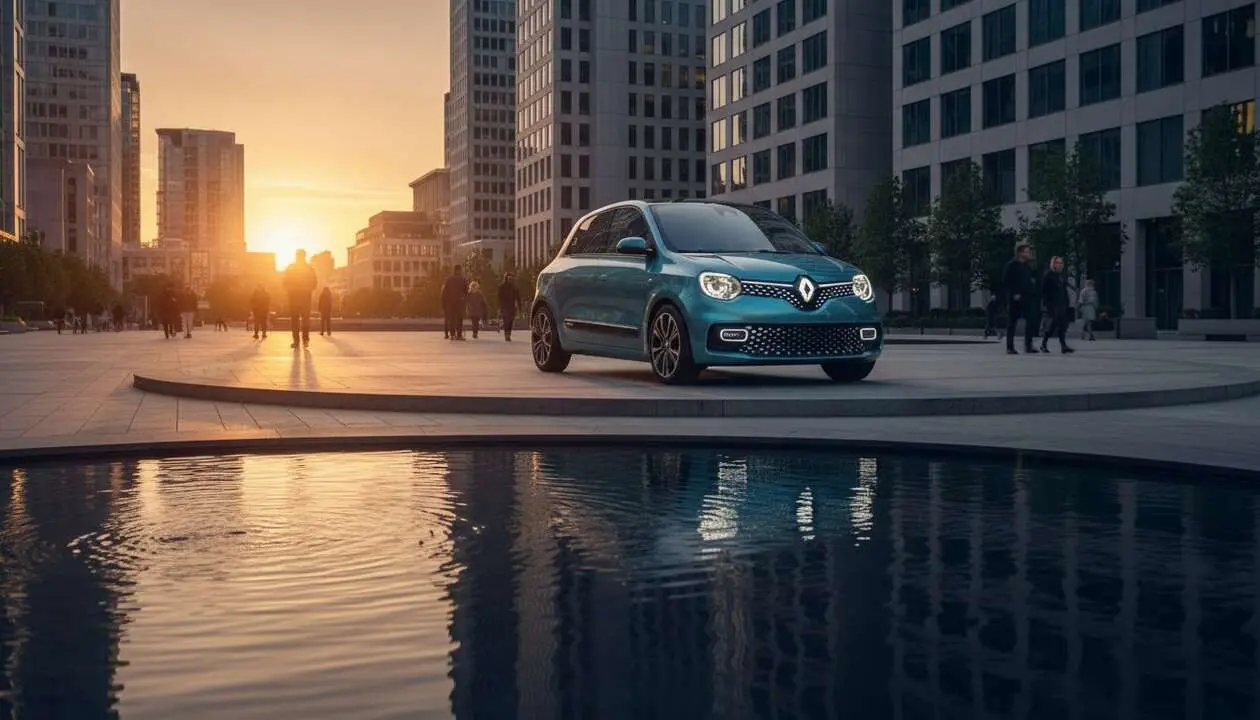  Renault Twingo Techno 2026 el&eacute;ctrico compacto en color moderno mostrando su dise&ntilde;o urbano innovador y atractivo &mdash; Imagen generada por IA 