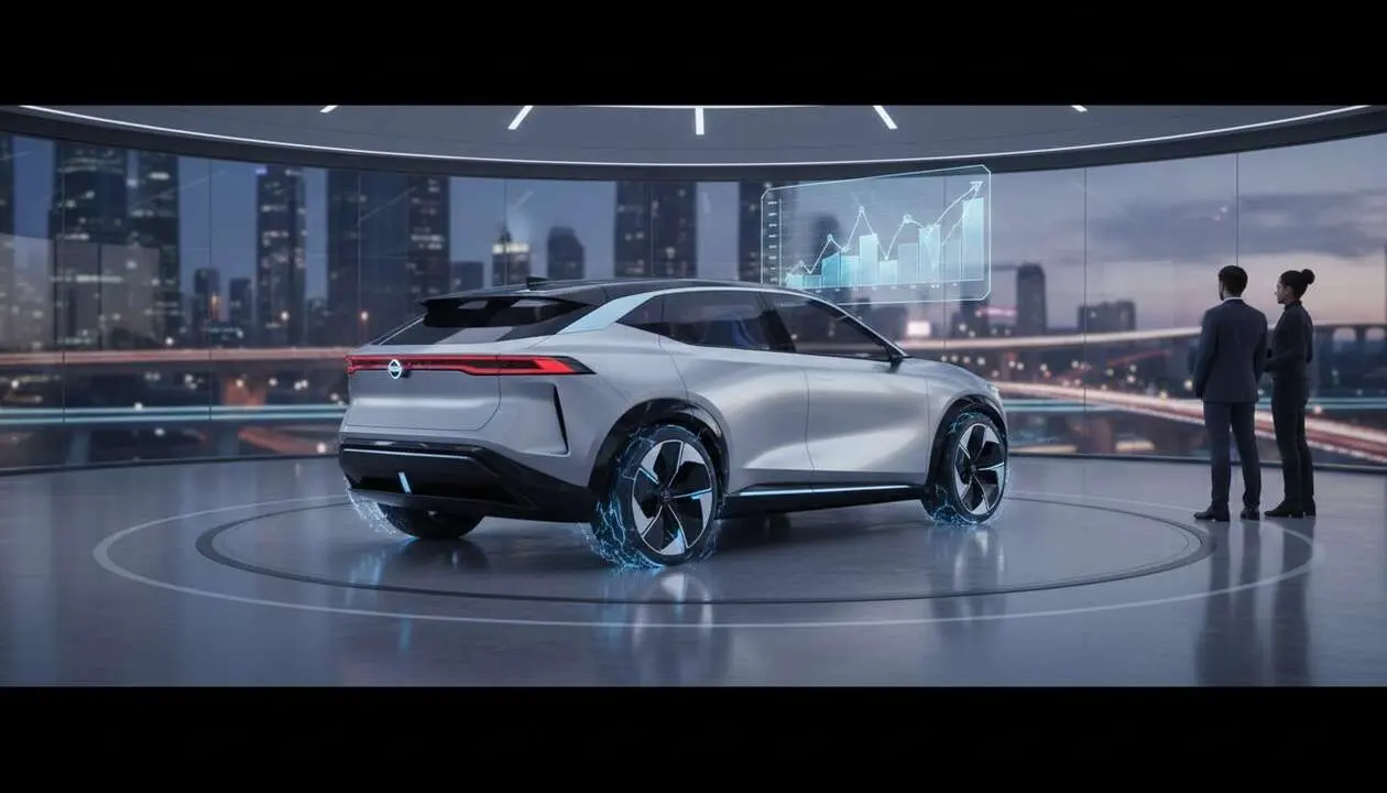  Nissan presenta su innovador veh&iacute;culo el&eacute;ctrico avanzado que revoluciona el mercado automotriz actual &mdash; Imagen generada por IA 