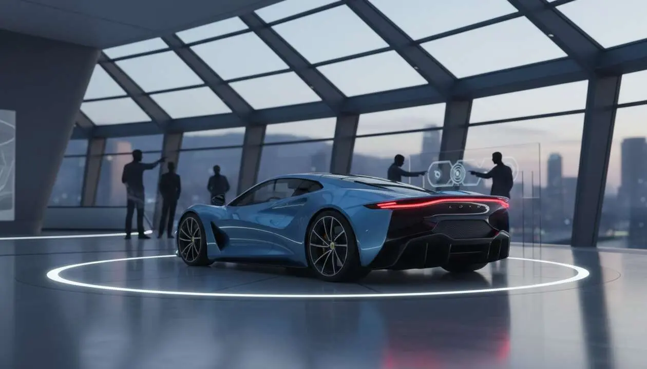  Lotus Evija el&eacute;ctrico revolucionario mostrando dise&ntilde;o futurista y tecnolog&iacute;a avanzada para autos sostenibles &mdash; Imagen generada por IA 