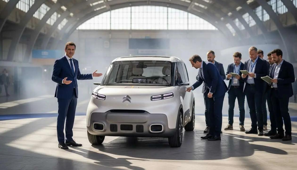  Xavier Chardon presenta el innovador monovolumen el&eacute;ctrico Citr&ouml;en con dise&ntilde;o interior sin pantallas invasivas para mayor confort &mdash; Imagen generada por IA 