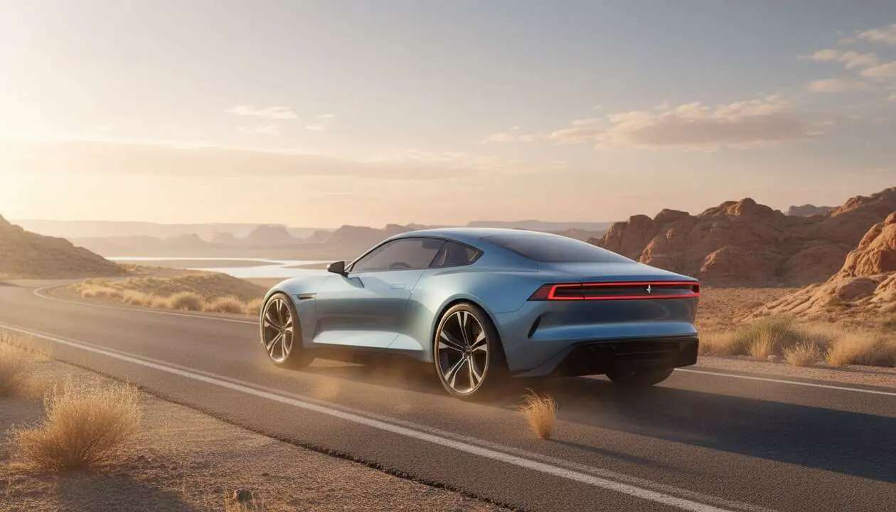  Polestar 6 el&eacute;ctrico deportivo espectacular en exhibici&oacute;n, un avance innovador que a&uacute;n no est&aacute; a la venta &mdash; Imagen generada por IA 