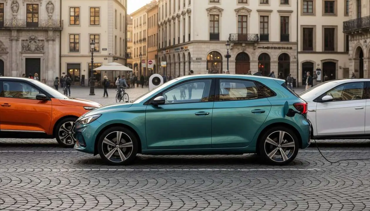  Nuevo MG urbano el&eacute;ctrico competitivo y econ&oacute;mico que desaf&iacute;a al Renault 5 y VW ID. Polo en el mercado actual &mdash; Imagen generada por IA 