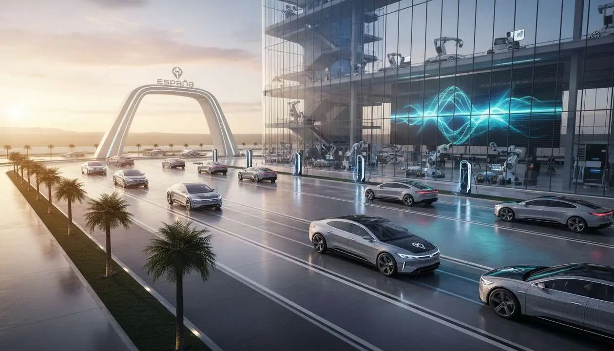  Imagen destacada de BYD presentando su innovador plan el&eacute;ctrico para competir con Tesla en el mercado espa&ntilde;ol &mdash; Imagen generada por IA 