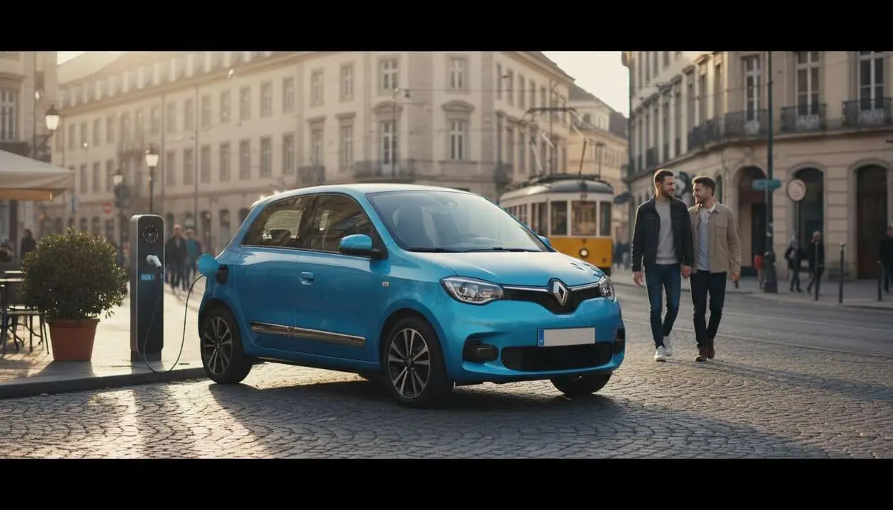  Renault Twingo el&eacute;ctrico en ciudad con dise&ntilde;o urbano y precio asequible por menos de 20.000 euros &mdash; Imagen generada por IA 