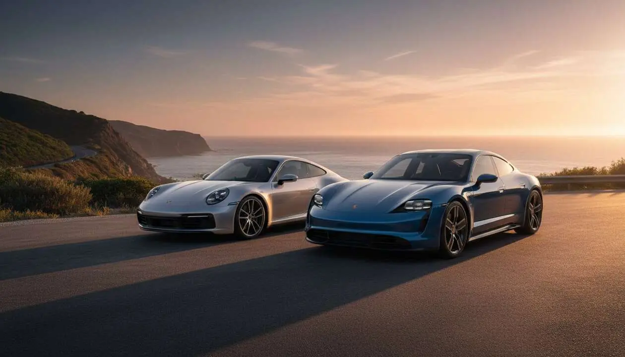  Porsche 911 y Taycan deportivos de lujo que redefinen el futuro automotriz con tecnolog&iacute;a avanzada y dise&ntilde;o innovador &mdash; Imagen generada por IA 