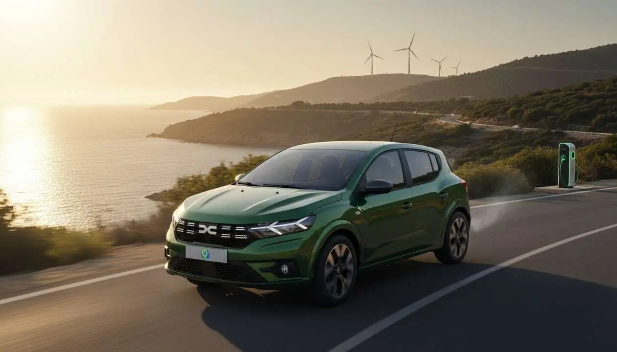  Dacia Sandero 2026 con nuevo motor ECO-G y etiqueta ECO para mayor eficiencia y sostenibilidad ambiental &mdash; Imagen generada por IA 