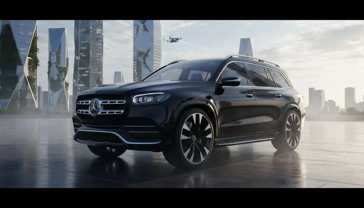 Mercedes-Benz GLS 2026 en color negro mostrando su dise&ntilde;o elegante y potencia superior en SUV de alta gama &mdash; Imagen generada por IA 