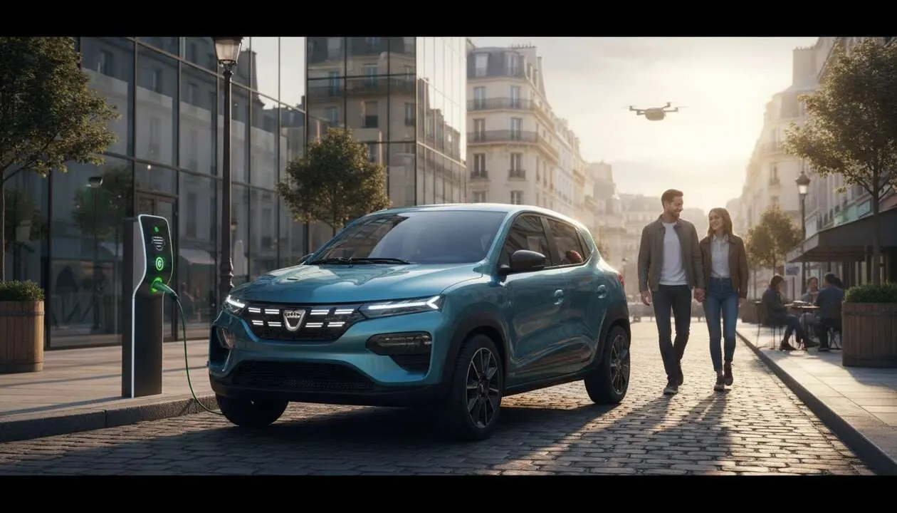  Dacia Spring 2027 el&eacute;ctrico urbano con autonom&iacute;a de m&aacute;s de 400 km y precio competitivo en el mercado &mdash; Imagen generada por IA 