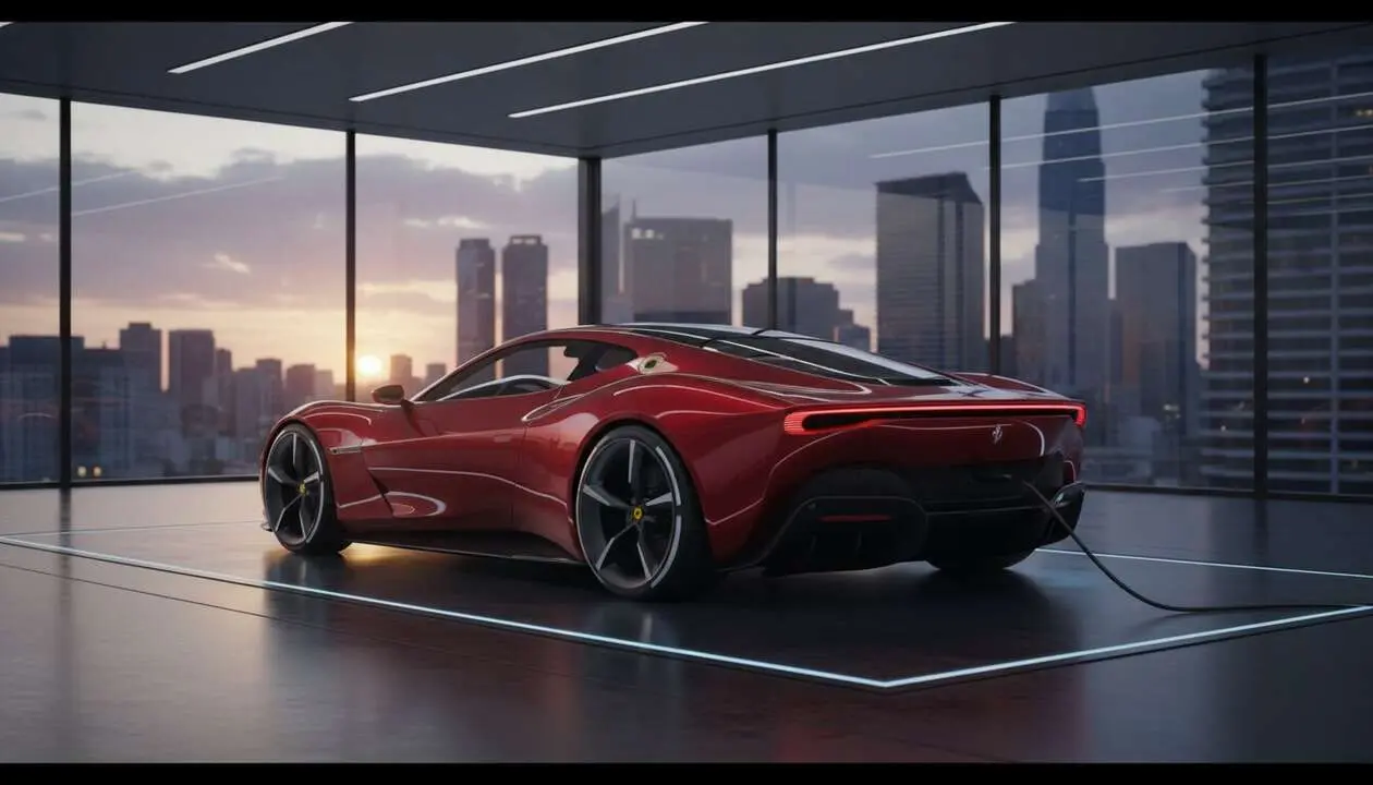  Ferrari Luce el&eacute;ctrico exclusivo en detalle mostrando dise&ntilde;o innovador y caracter&iacute;sticas de lujo &mdash; Imagen generada por IA 