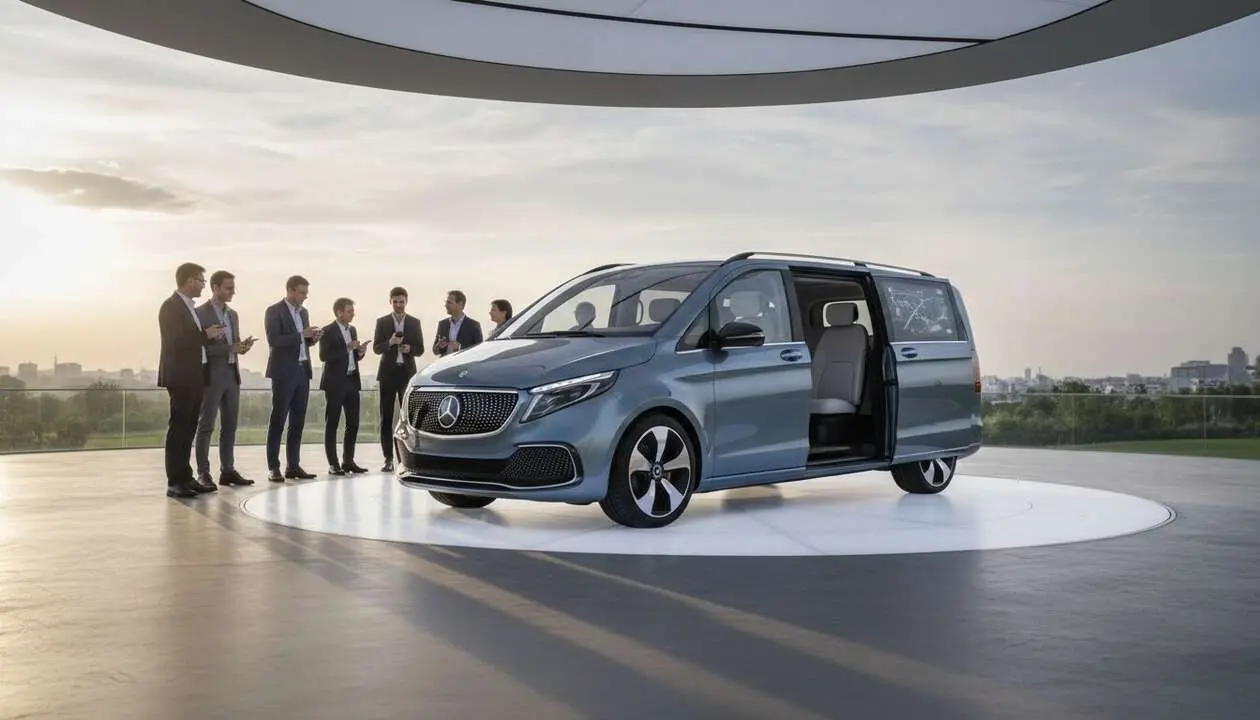  Mercedes-Benz VLE monovolumen el&eacute;ctrico 2026 con dise&ntilde;o innovador y tecnolog&iacute;a avanzada para movilidad sostenible &mdash; Imagen generada por IA 