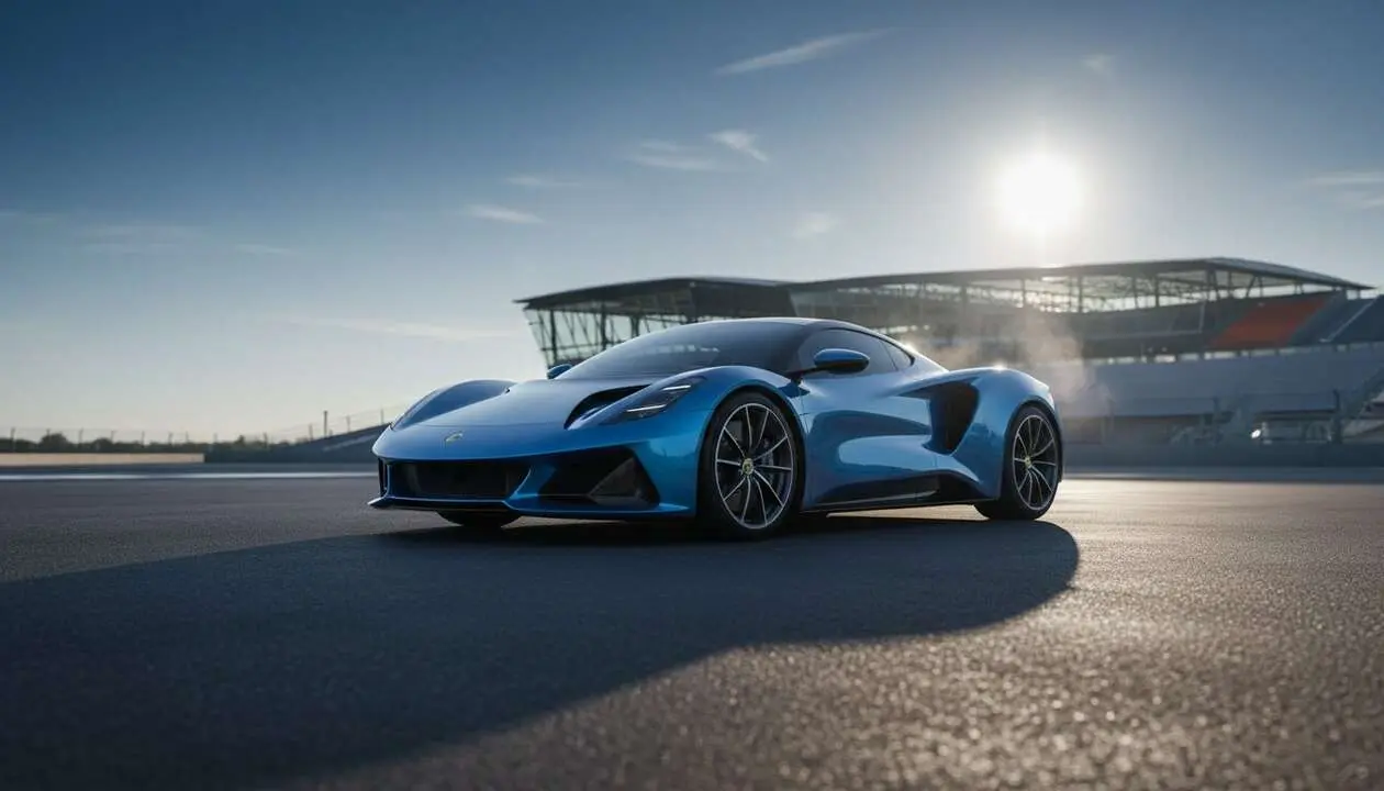  Lotus Evija superdeportivo el&eacute;ctrico en carretera mostrando dise&ntilde;o aerodin&aacute;mico y tecnolog&iacute;a avanzada &mdash; Imagen generada por IA 