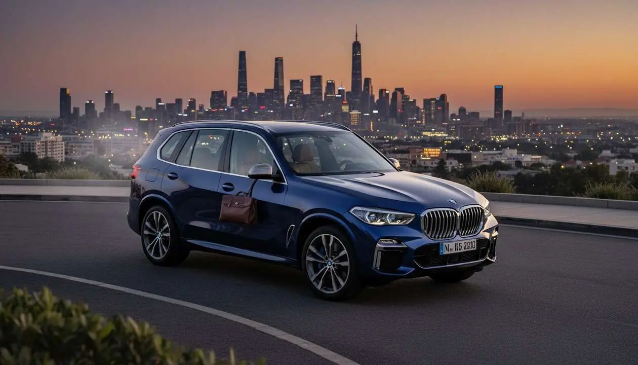  BMW X5 2024 en carretera mostrando dise&ntilde;o elegante y potencia superior en el segmento SUV de lujo &mdash; Imagen generada por IA 