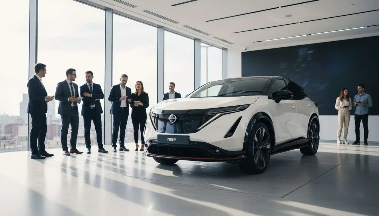  Nissan Ariya NISMO el&eacute;ctrico en Espa&ntilde;a mostrando potencia, dise&ntilde;o deportivo y tecnolog&iacute;a avanzada para coches el&eacute;ctricos &mdash; Imagen generada por IA 