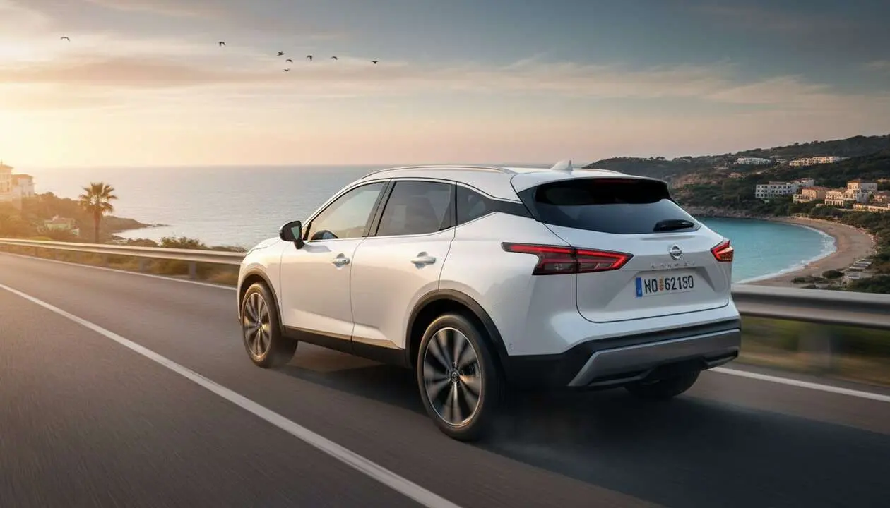  Nissan Qashqai 2024 en carretera mostrando su dise&ntilde;o moderno y caracter&iacute;sticas de SUV favorito del mercado actual &mdash; Imagen generada por IA 