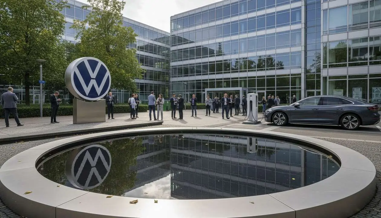  Volkswagen anuncia un cambio estructural con hasta 100.000 despidos en su plan de reestructuraci&oacute;n empresarial &mdash; Imagen generada por IA 