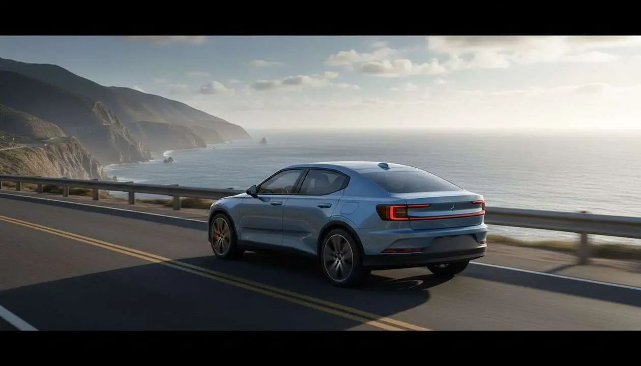  Polestar 2 SUV el&eacute;ctrico moderno en carretera mostrando innovaci&oacute;n y dise&ntilde;o sostenible que est&aacute; revolucionando el mercado &mdash; Imagen generada por IA 