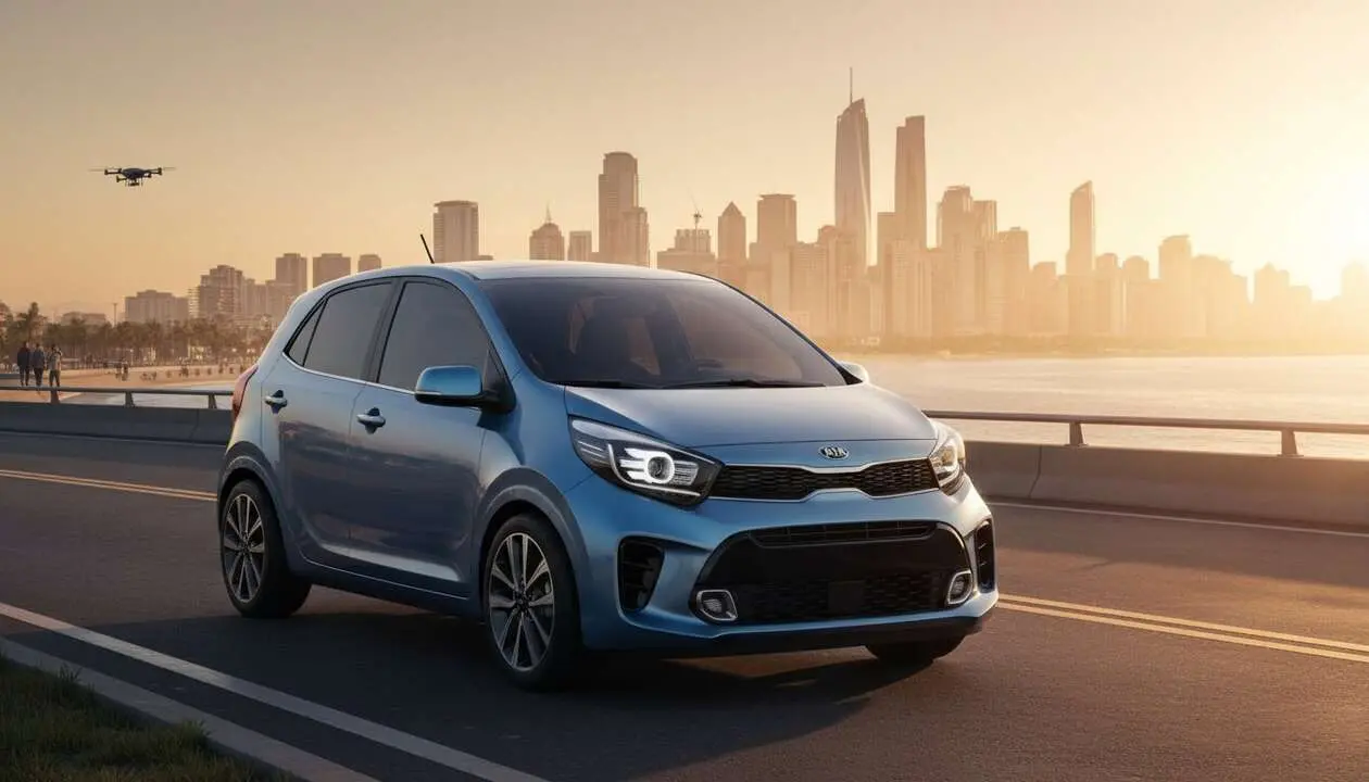  Kia Picanto 2026 en detalle mostrando su dise&ntilde;o innovador y caracter&iacute;sticas del nuevo compacto urbano avanzado &mdash; Imagen generada por IA 