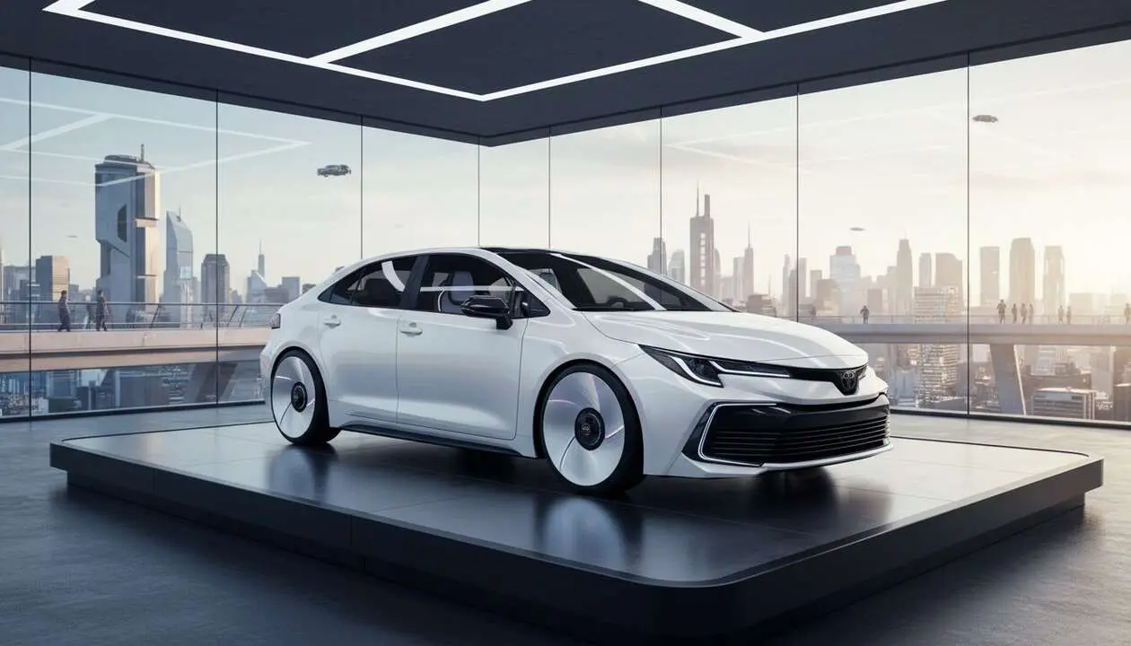 Toyota Corolla 2026 mostrando su dise&ntilde;o renovado y tecnolog&iacute;a avanzada que revoluciona el mercado automotriz &mdash; Imagen generada por IA 