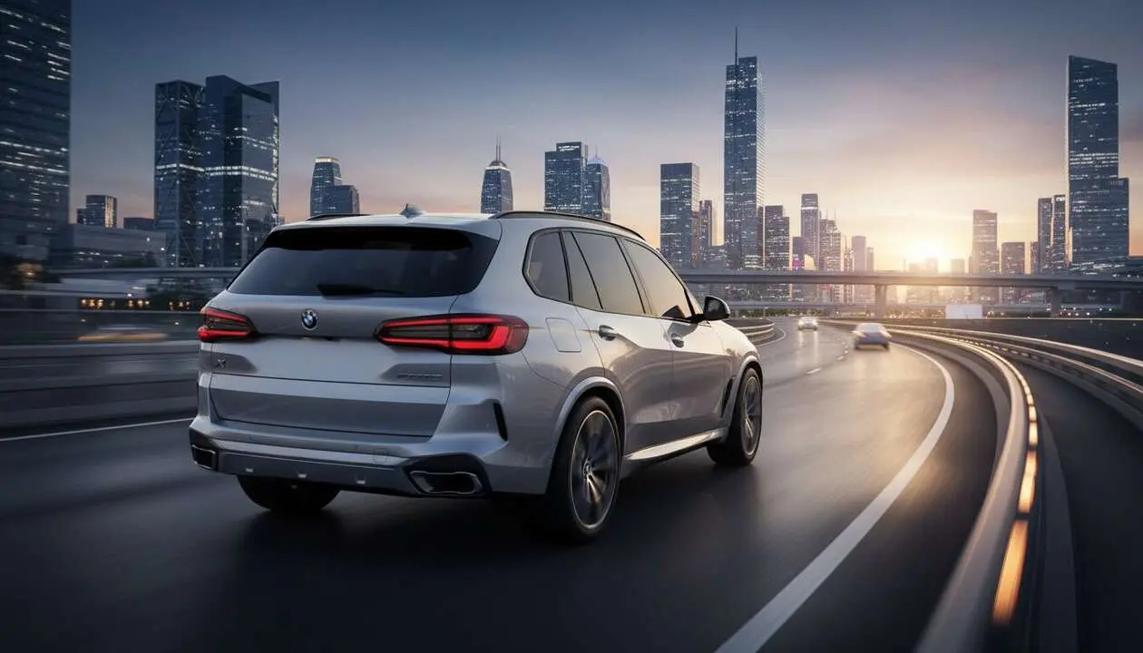  BMW X5 2026 en carretera mostrando su dise&ntilde;o innovador y caracter&iacute;sticas de &uacute;ltima generaci&oacute;n en SUV revolucionario &mdash; Imagen generada por IA 