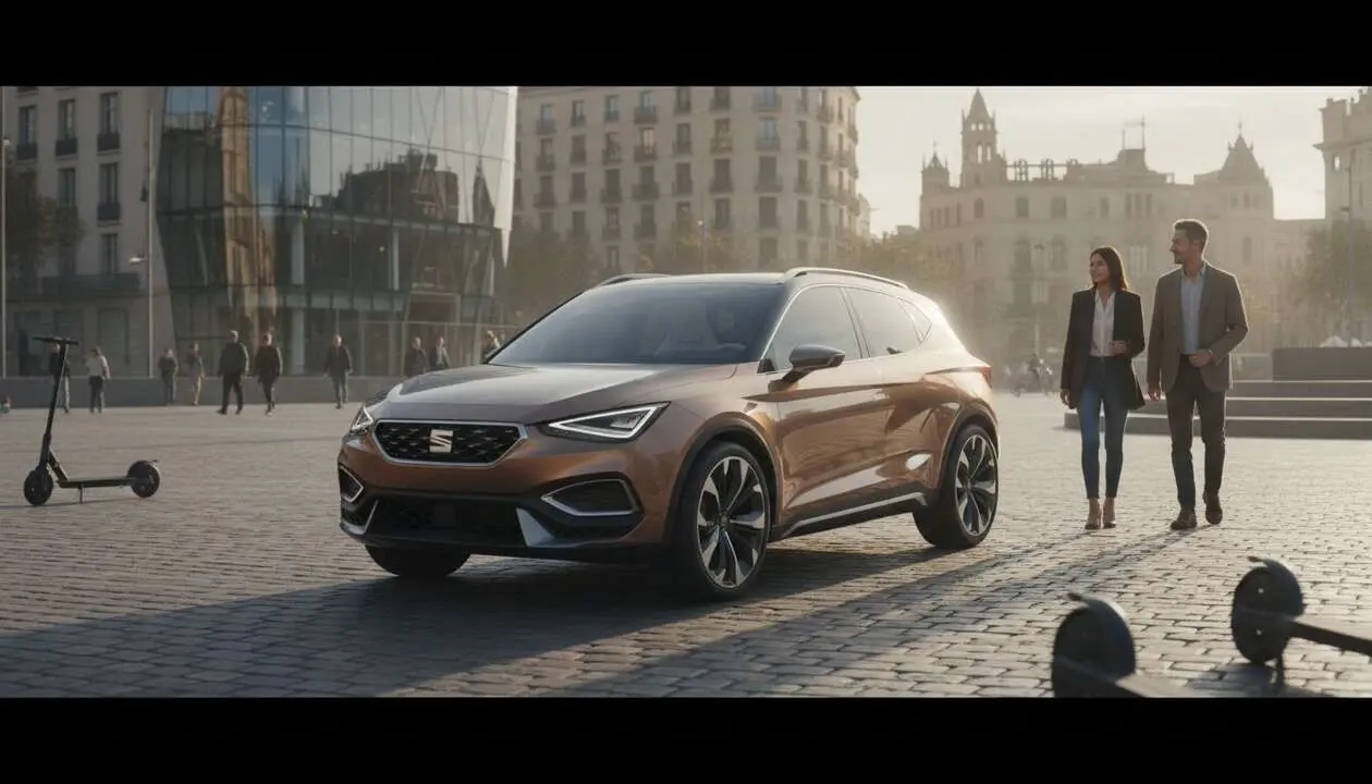  Seat Arona 2026 mostrando su dise&ntilde;o innovador y tecnolog&iacute;a avanzada que redefine el SUV urbano compacto &mdash; Imagen generada por IA 