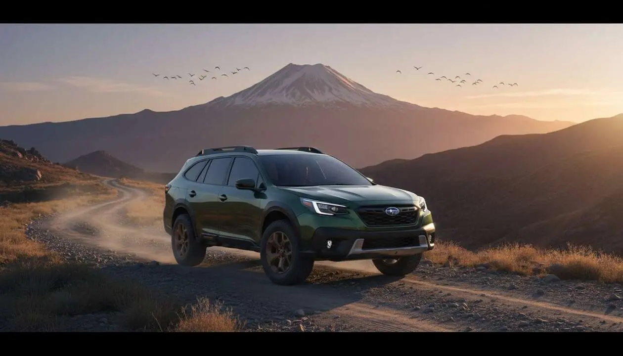  Subaru Outback 2026 en acci&oacute;n recorriendo paisajes naturales para tus aventuras y escapadas SUV perfectas &mdash; Imagen generada por IA 