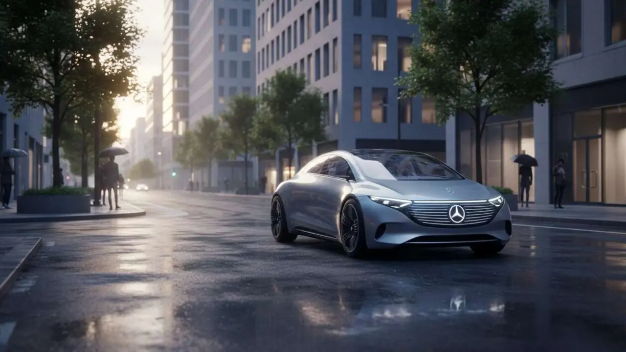  Mercedes-Benz VLE veh&iacute;culo el&eacute;ctrico ligero innovador ideal para la movilidad urbana sostenible que transformar&aacute; las ciudades &mdash; Imagen generada por IA 