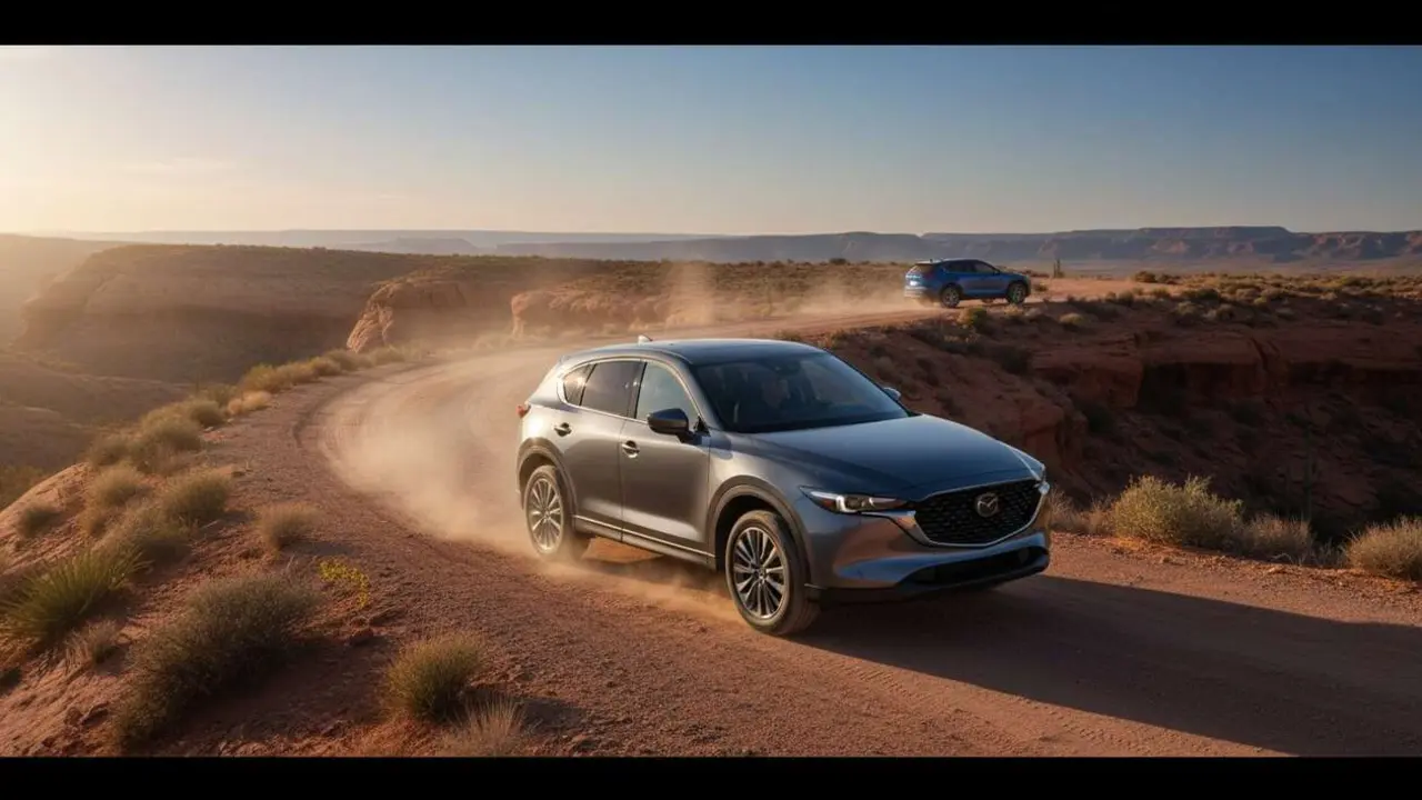  Mazda 2026 CX-5 en acci&oacute;n mostrando por qu&eacute; domina el mercado de SUV con dise&ntilde;o y tecnolog&iacute;a innovadora &mdash; Imagen generada por IA 