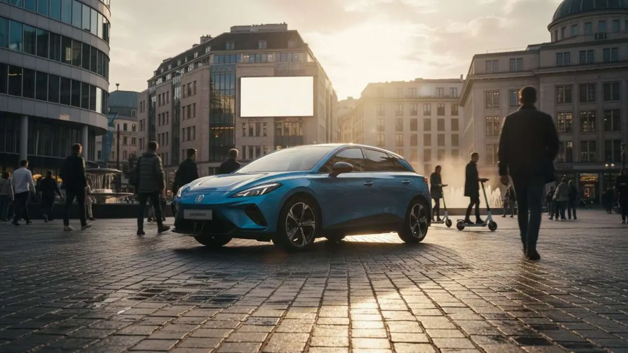  MG4 Urban coche el&eacute;ctrico moderno y eficiente ideal para la movilidad urbana y la ciudad &mdash; Imagen generada por IA 