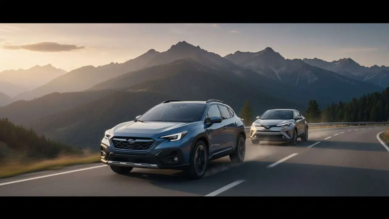  Subaru Uncharted SUV el&eacute;ctrico innovador compitiendo con Toyota C-HR+ en el mercado europeo de veh&iacute;culos el&eacute;ctricos &mdash; Imagen generada por IA 