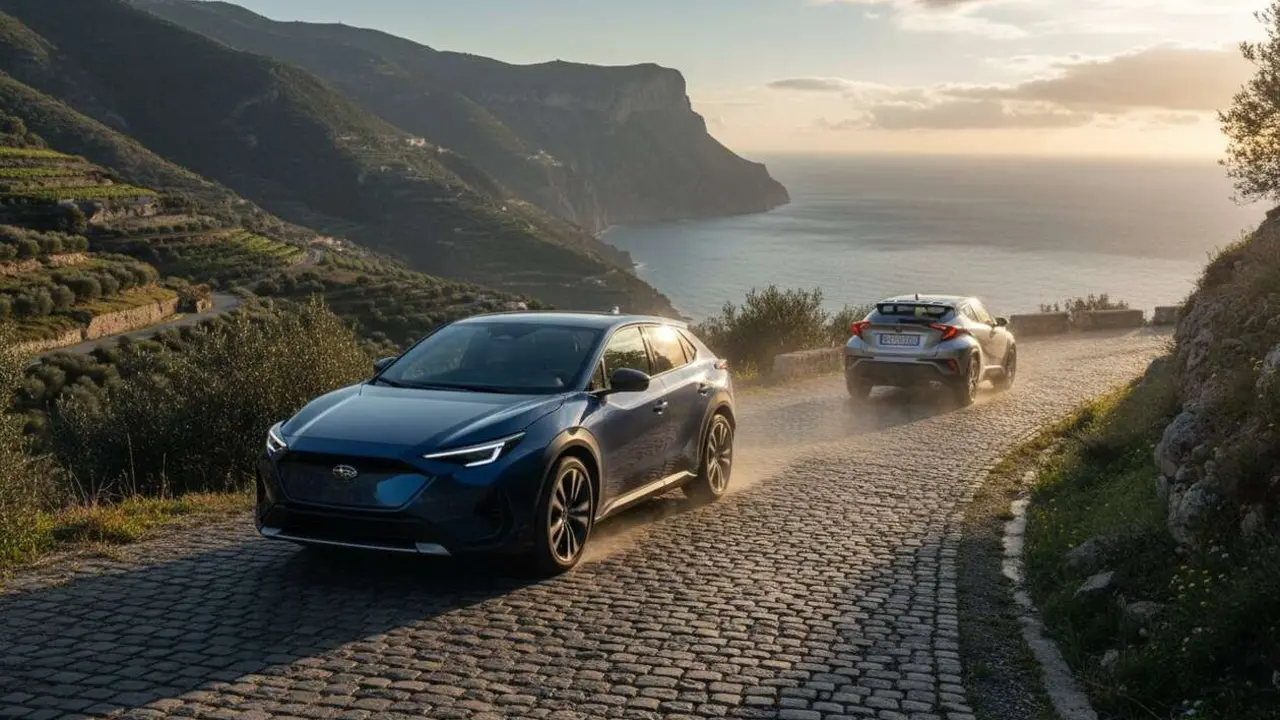 Subaru Uncharted llega a Europa con 600 km de autonom&iacute;a el&eacute;ctrica y competencia directa al Toyota C-HR+ &mdash; Imagen generada por IA 