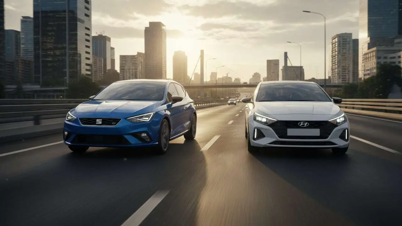  Comparativa entre Seat Ibiza y Hyundai i20 2026 para elegir el mejor coche urbano del a&ntilde;o &mdash; Imagen generada por IA 