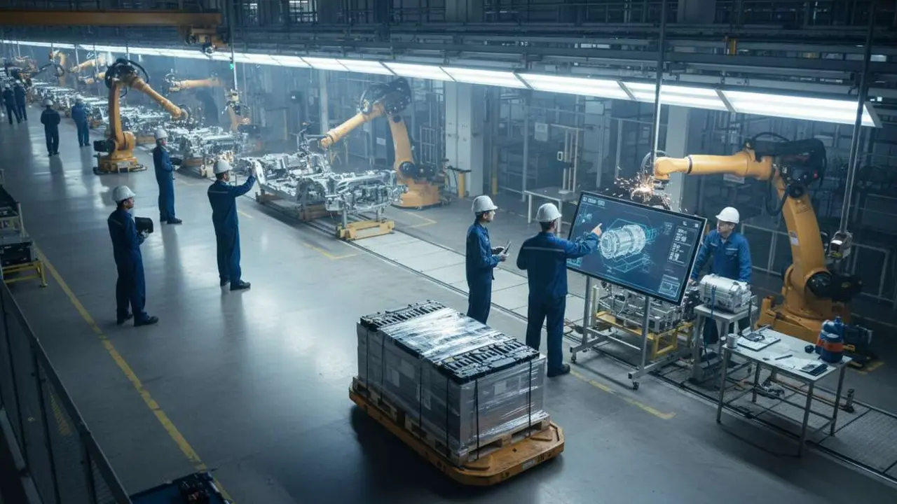  Ford Almussafes recibe 12 millones de inversi&oacute;n para impulsar la producci&oacute;n de coches el&eacute;ctricos y movilidad sostenible &mdash; Imagen generada por IA 