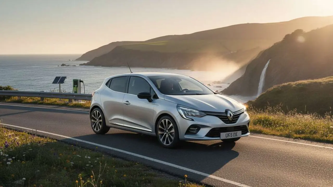  Renault Bifuel mostrando su autonom&iacute;a de 1.450 km y etiqueta Eco por un precio competitivamente accesible de 20.300 euros &mdash; Imagen generada por IA 