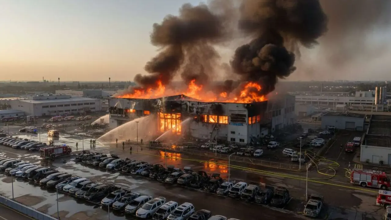  Incendio en Honda afecta la producci&oacute;n y seguridad de sus coches modelos recientes en 2024 &mdash; Imagen generada por IA 