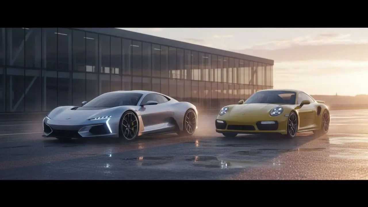  Santana 400 PHEV el&eacute;ctrico comparado con Porsche 911 Turbo S rendimiento y potencia avanzada &mdash; Imagen generada por IA 