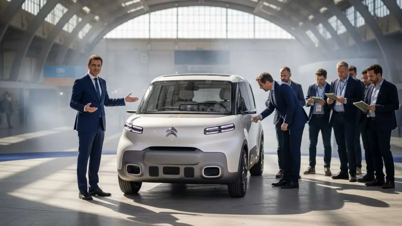  Xavier Chardon presenta el innovador monovolumen el&eacute;ctrico Citr&ouml;en con dise&ntilde;o interior sin pantallas invasivas para mayor confort &mdash; Imagen generada por IA 