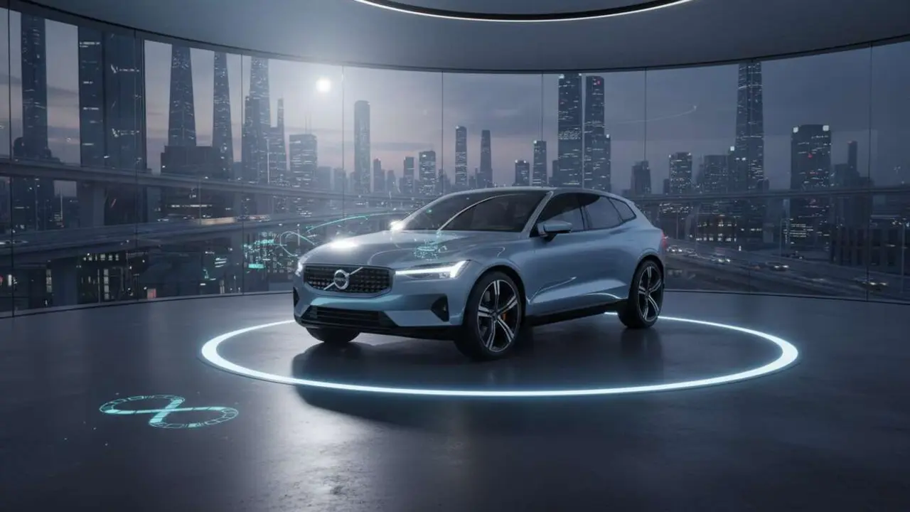  Volvo EX60 el&eacute;ctrica con inteligencia artificial Gemini de Google mostrando innovaci&oacute;n y tecnolog&iacute;a avanzada en autom&oacute;viles el&eacute;ctricos &mdash; Imagen generada por IA 