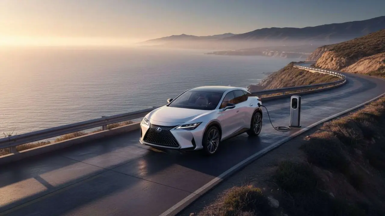  Lexus RZ 500e 2026 el&eacute;ctrico de lujo con dise&ntilde;o innovador y alta potencia para una conducci&oacute;n sorprendente &mdash; Imagen generada por IA 