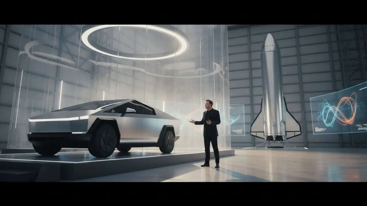  Elon Musk contempla la posible fusi&oacute;n de Tesla y SpaceX tras la pr&oacute;xima OPI de SpaceX en el mercado &mdash; Imagen generada por IA 