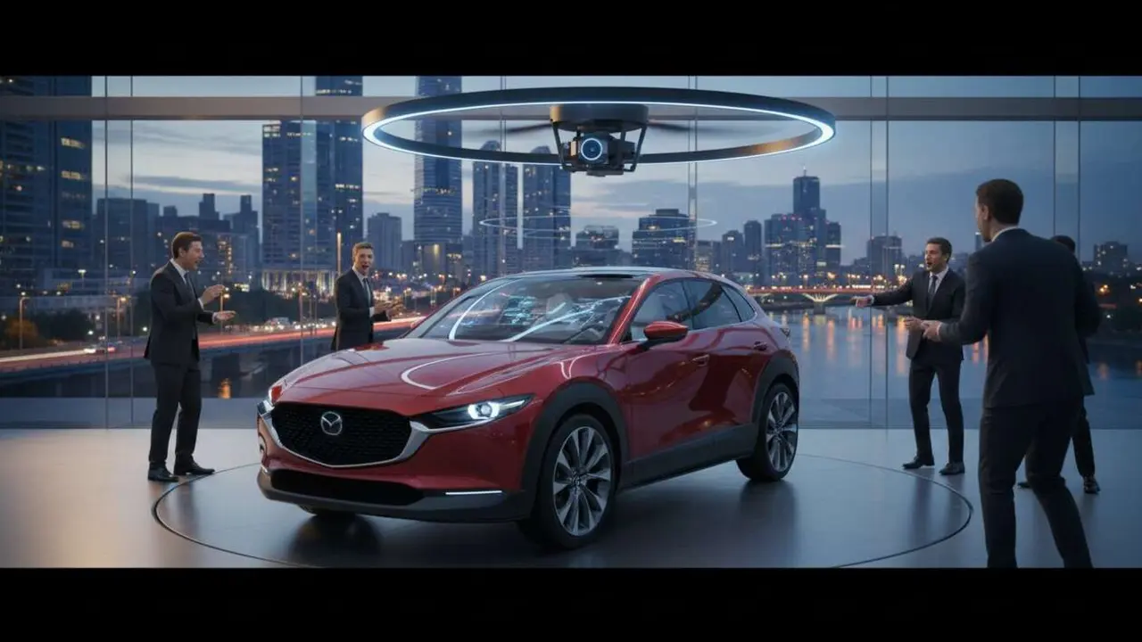  Mazda CX-30 2027 mostrando su dise&ntilde;o innovador y tecnolog&iacute;a avanzada que sorprende a expertos del sector automotriz &mdash; Imagen generada por IA 