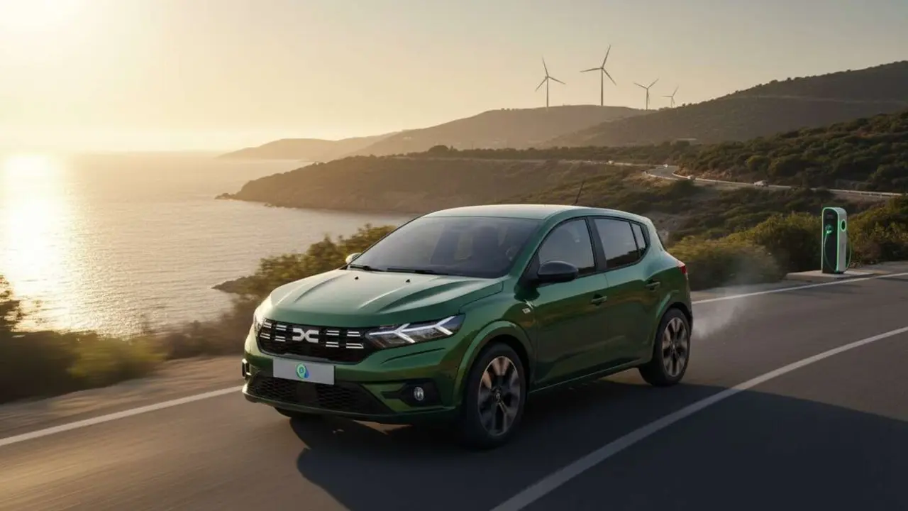  Dacia Sandero 2026 con nuevo motor ECO-G y etiqueta ECO para mayor eficiencia y sostenibilidad ambiental &mdash; Imagen generada por IA 